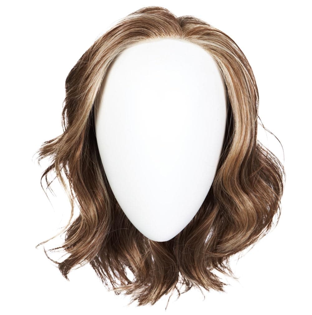 Hair u wear Raquel Welch Director's Pick Peluca en capas largo hasta los hombros con base anudada a mano, talla Petite-Average, RL9/24SS Shaded Iced Café Latte