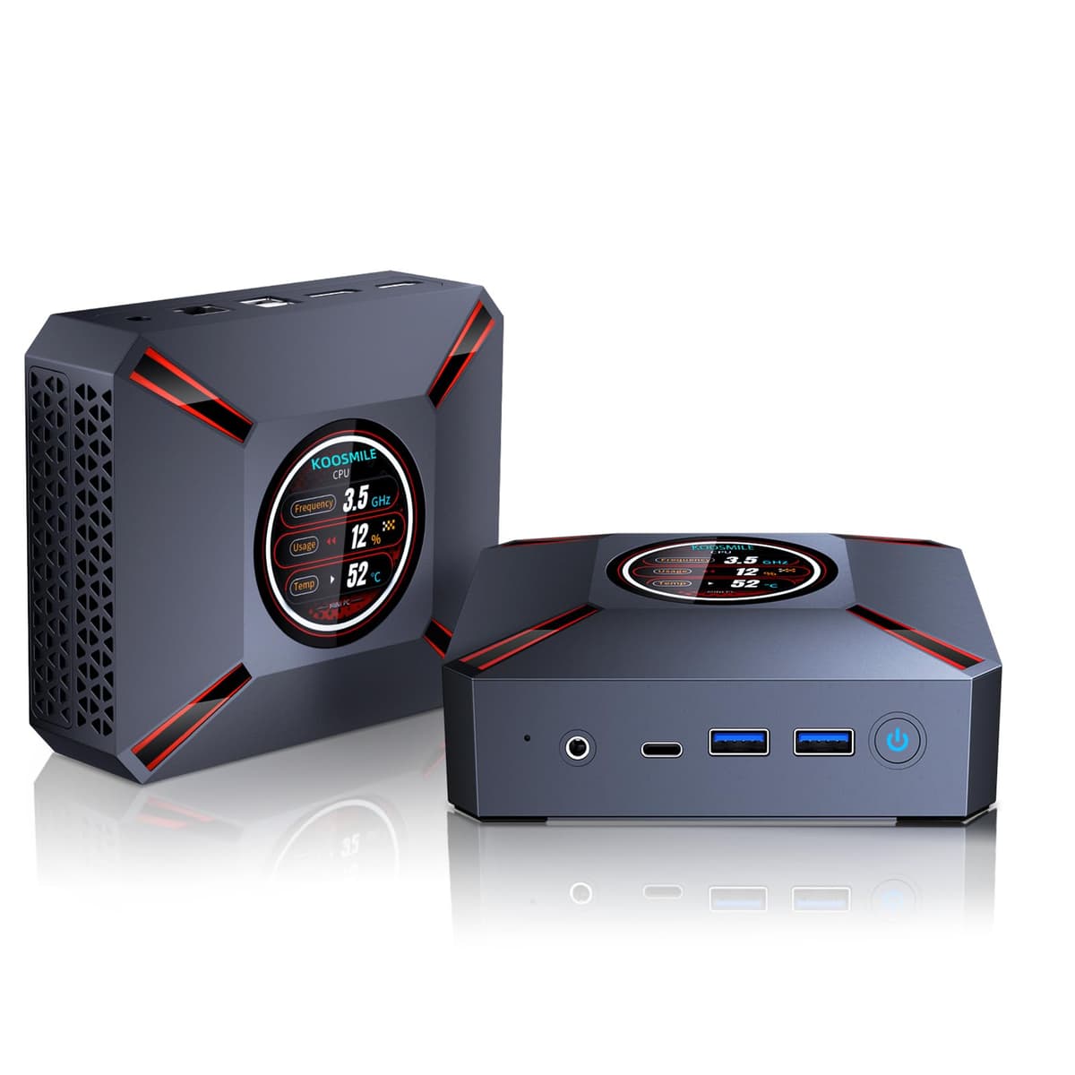 KOOSMILE Mini PC - Core i9-12900HK, 32GB DDR4, 1TB SSD, Pantalla inteligente KT-M9