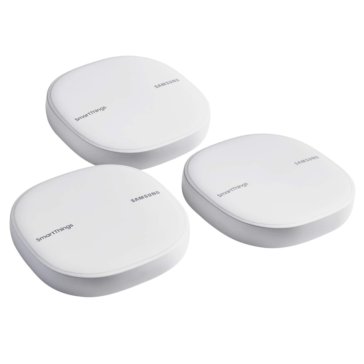 Samsung SmartThings enrutador de malla WiFi extensor de alcance con funcionalidad de hub SmartThings, cobertura WiFi para todo el hogar - Zigbee, Z-Wave, protocolos Cloud to Cloud - Blanco (paquete de 3) - ET-WV525KWEGUS (reacondicionado) ET-WV525KWEGUS-cr