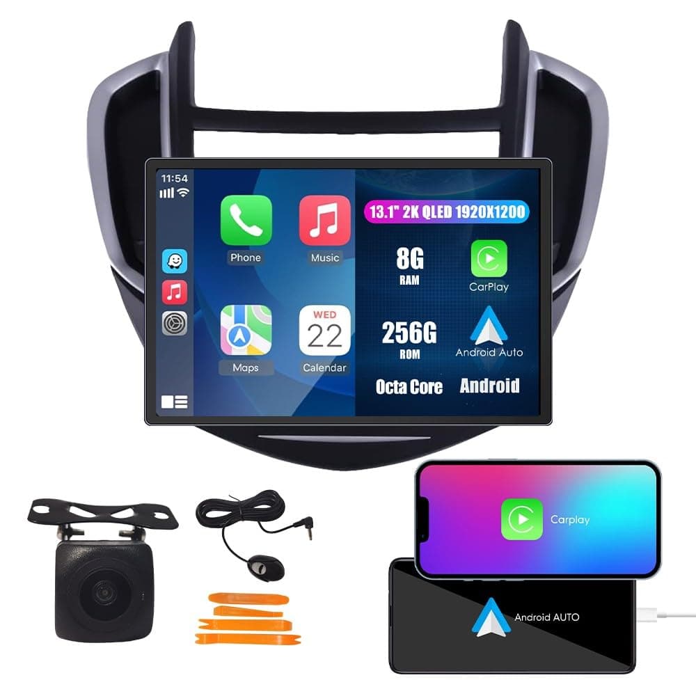 Kunfine 13.1" QLED CarPlay Android Auto Navigation para Chevy Trax 2013-2016 Octa Core 8G+256G KF-V8174A