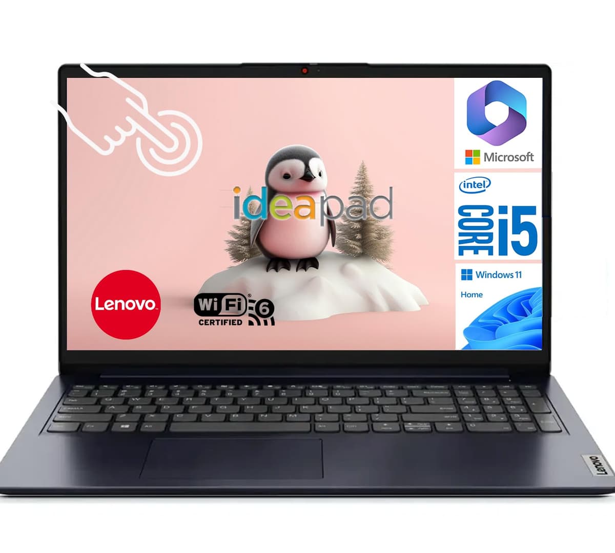 Lenovo IdeaPad de 15.6 pulgadas con pantalla táctil | Office 365 para la Web de por vida | Intel Core i5-1335U de 13.ª generación, 10 núcleos | 40 GB de RAM, SSD de 2 TB | Windows 11 Home | Azul Abisal | WiFi 6 | Potenciado por IA 06USI5
