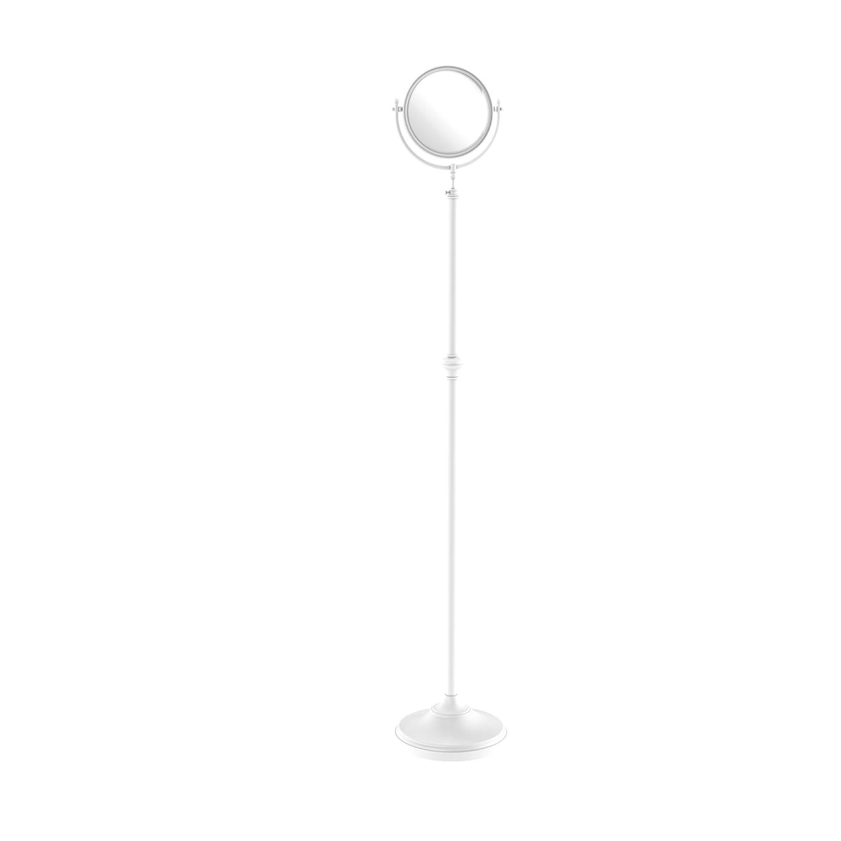 Allied Brass DMF-2/4X Espejo de pie doble cara 8" con aumento 4x, blanco mate DMF-2/4X-WHM