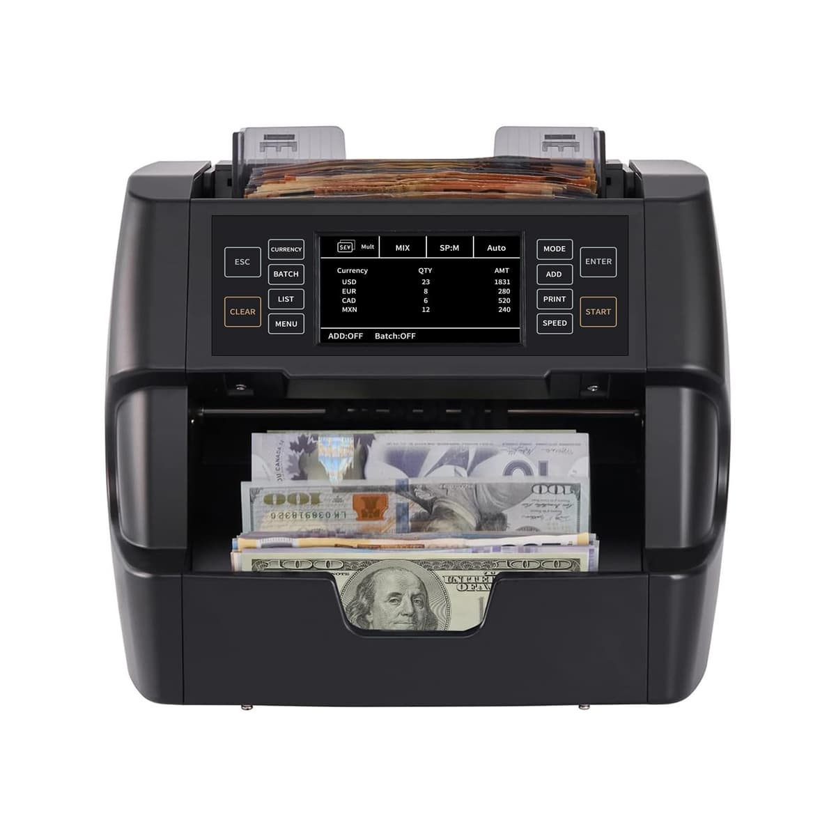 NUCOUN VC-3 contadora de billetes con detección avanzada y pantalla táctil