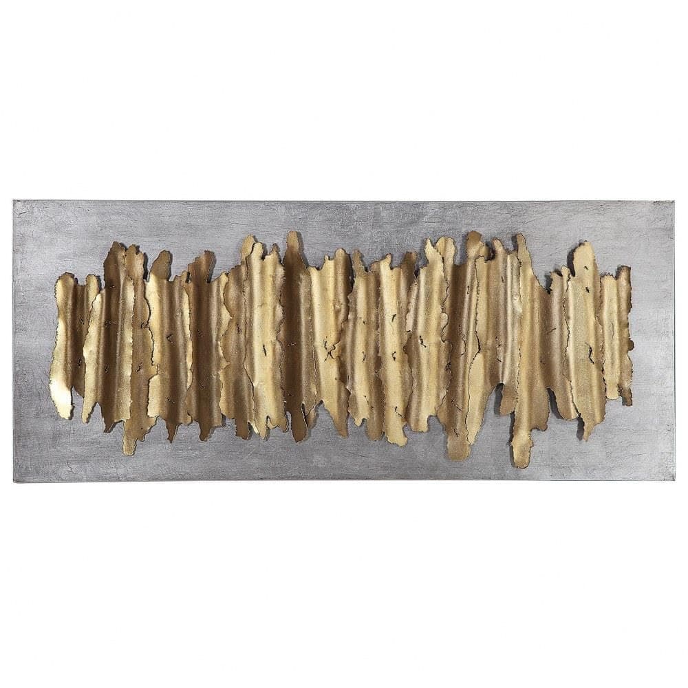 Uttermost Lev Arte de Pared Metálico de 55 1/4" en Oro Antiguo y Plata 04195