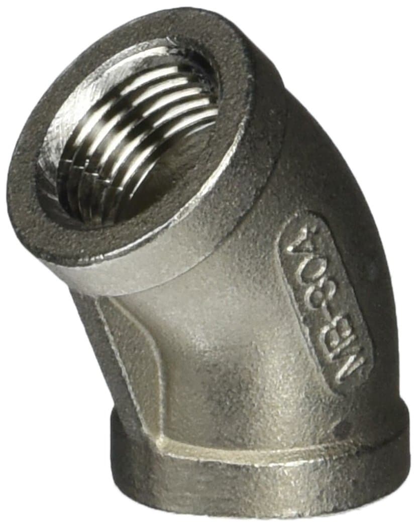 Merit Brass 45° Elbow NPT Female Stainless 304 (K402-08)