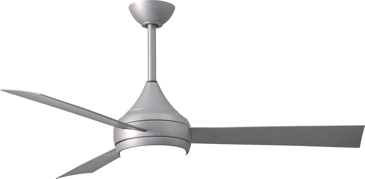 Matthews DA-BS-BS Donaire Ventilador de techo costero para exteriores resistente a agua/agua salada 316 acero inoxidable de grado marino de 52" con luz LED y control remoto, acero inoxidable cepillado