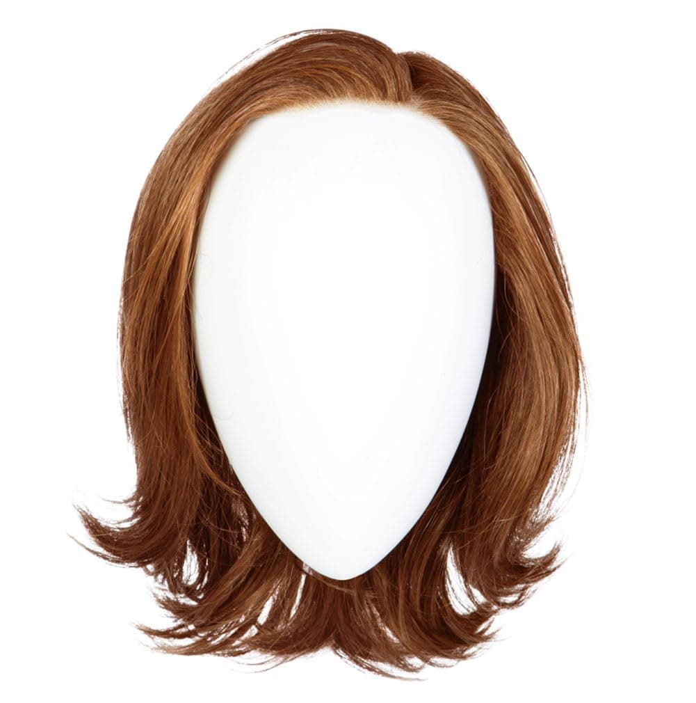 Raquel Welch Take A Bow Peluca en capas longitud hasta la barbilla con base anudada a mano por Hairuwear, Talla Petite/Promedio, RL29/33SS Iced Pumpkin Spice