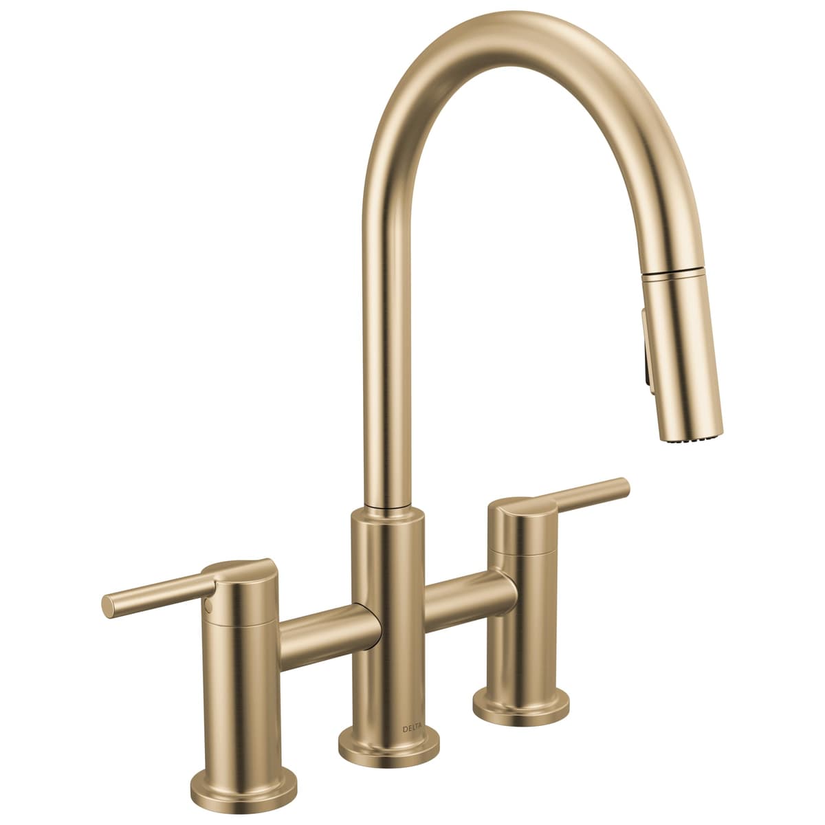 Delta Nicoli Brushed Gold Kitchen Faucet con Pull Down Sprayer (Champagne Bronze) 39876LF-CZ