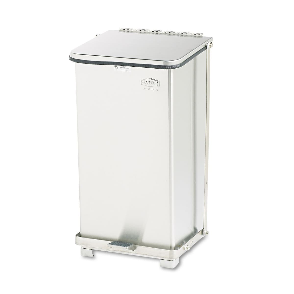 Rubbermaid Defenders Basurero acero inoxidable 6.5 GAL con pedal (sanitario) FGST12SSPL