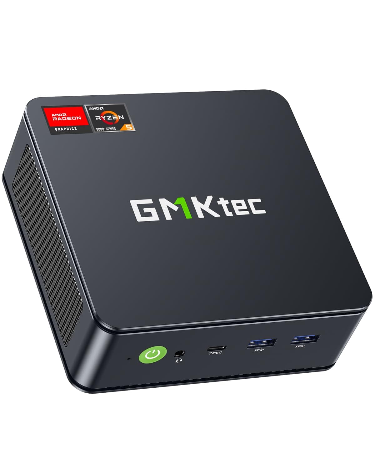 GMKtec Mini PC Ryzen 6600H (actualizado 6600U), Computadora de Escritorio Gaming M6 Doble NIC LAN 2.5G, AMD R5 6600H (6C/12H hasta 4.50GHz), 32GB DDR5 RAM + 1TB SSD PCIe, WiFi 6E, USB 4.0, BT 5.2, HDMI