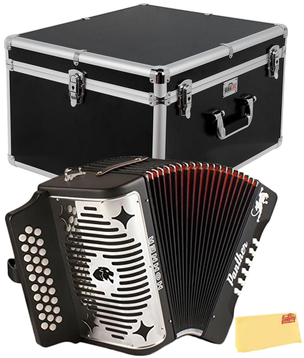 Acordeón diatónico Hohner Panther para F/Bb/Eb con estuche rígido y paño de pulido A4840-COMBO-DLX