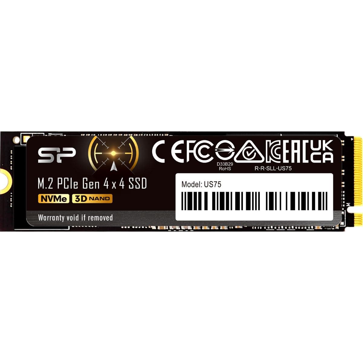 Silicon Power SSD NVMe PCIe Gen4 M.2 2280 4TB US75 R/W Hasta 7.000/6.500 MB/s, Compatible con PlayStation 5 (SP04KGBP44US7505)