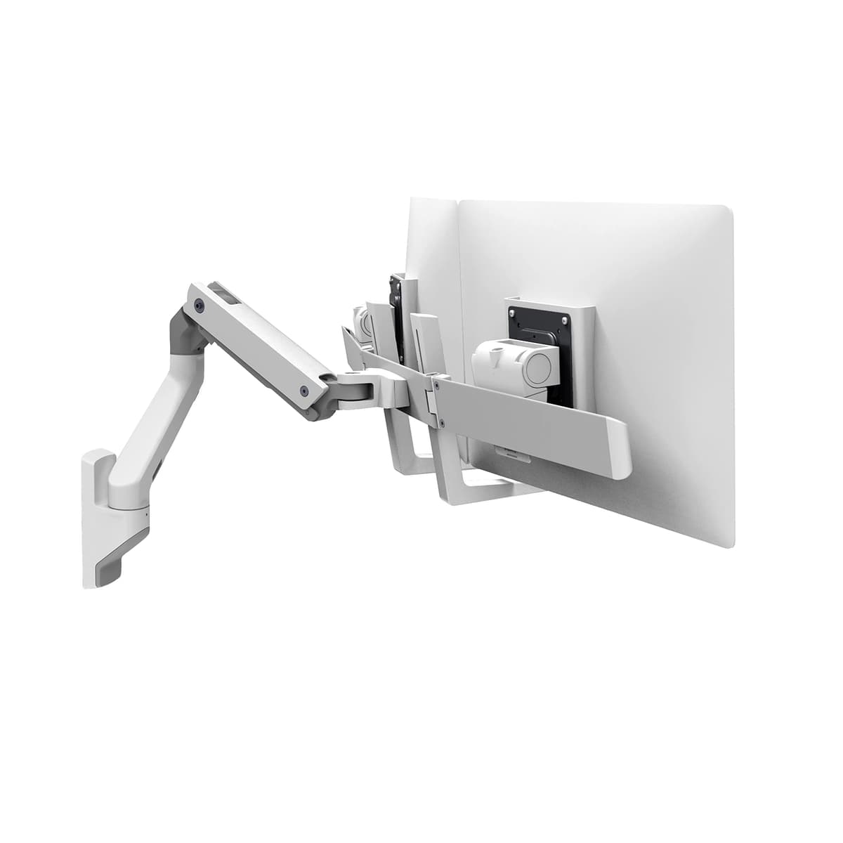 Ergotron - Brazo para Doble Monitor HX, Montaje VESA en Pared - Para 2 Monitores de Hasta 32 Pulgadas, 2.3 a 7.9 kg Cada Uno - Blanco 45-479-216