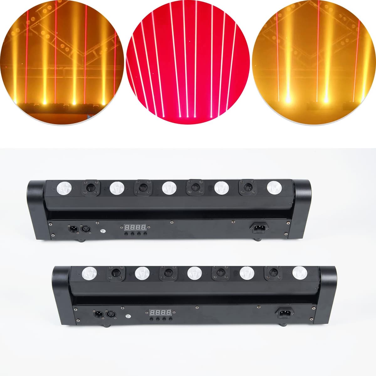 YANGHOPES Barra LED móvil RGBW para escenario con 10 LEDs, DMX512, strobe y rotación, paquete 2 piezas 2Mixing Beam Light-0807