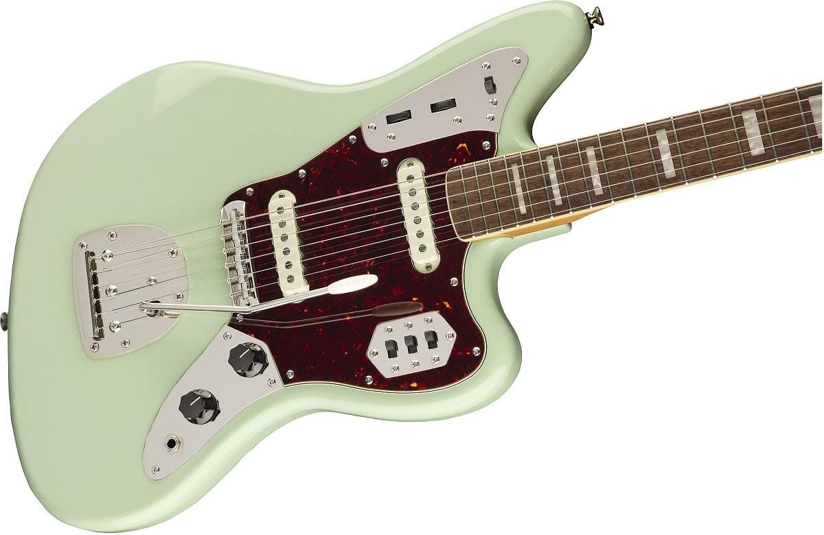Fender Squier Classic Vibe Jaguar eléctrica de los 70, con garantía de 2 años, verde surf, diapasón de laurel 0374090557
