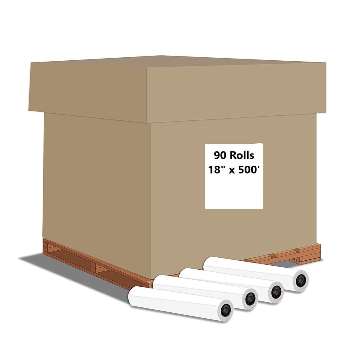 Alliance Rolls Papel Formato Ancho 20lb 18x500 con Core 3" (Paquete 90) 18500