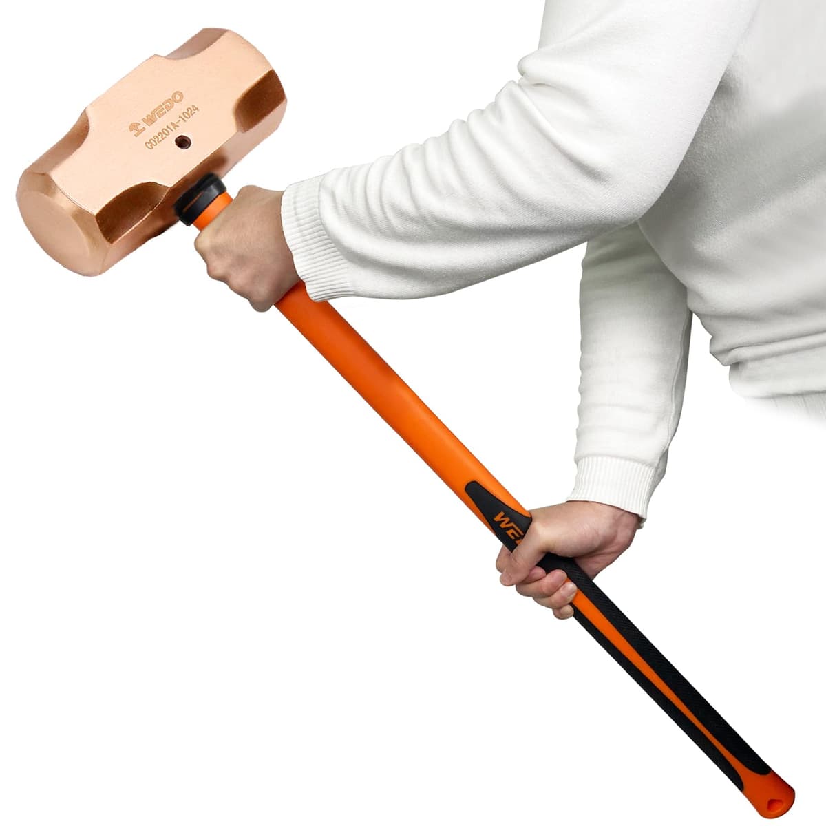WEDO Copper Sledge Hammer CO2201A-1024, maza de cobre con mango de fibra de vidrio de 900 mm (20 lb)