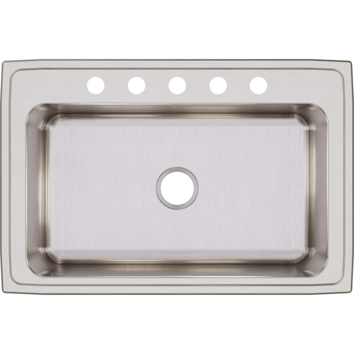 Elkay DLRS3322105 Lustertone Classic - Fregadero de una sola cubeta, drop-in, acero inoxidable