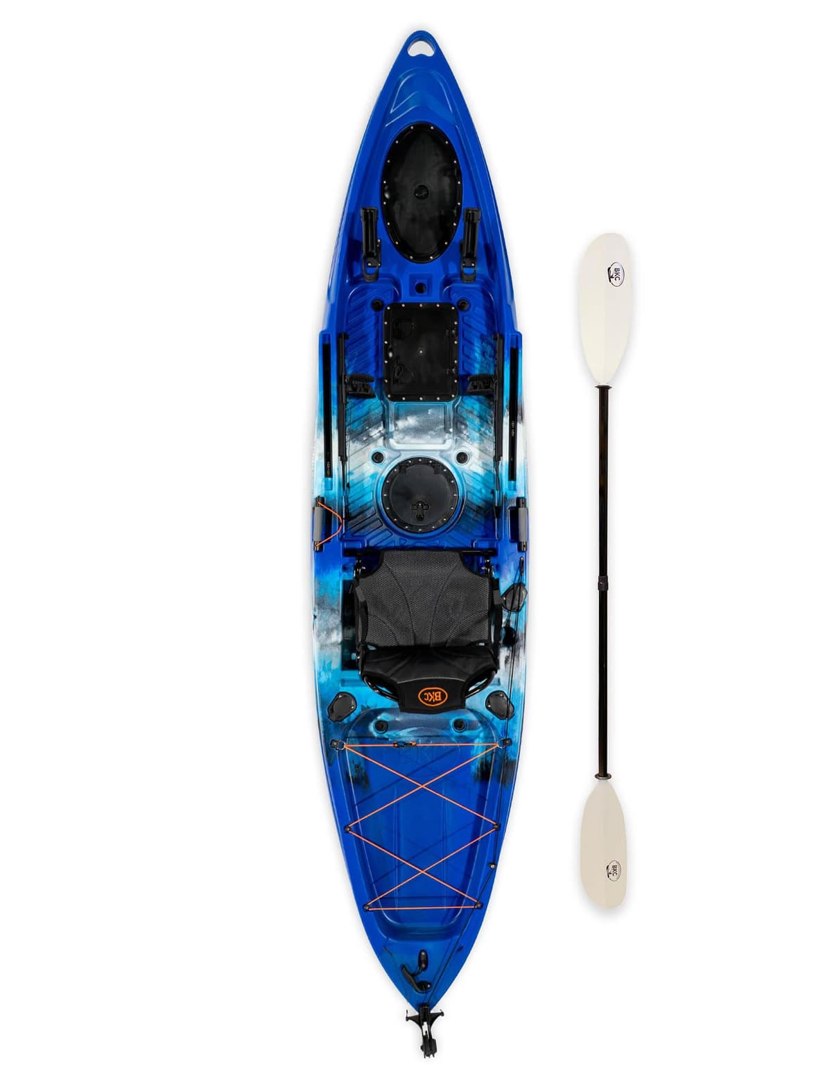 Brooklyn 11.5 Pro Kayak de Pesca Sit-On-Top BKC, Casco Estable, Capacidad 550 lb, Timón, Compartimentos Secos PADPRO11.5