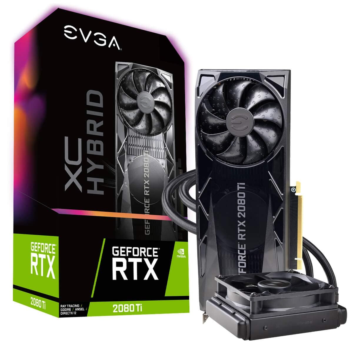EVGA GeForce RTX 2080 Ti XC HYBRID 11GB GDDR6 Tarjeta de Video con Enfriamiento AIO y RGB 11G-P4-2384-KR