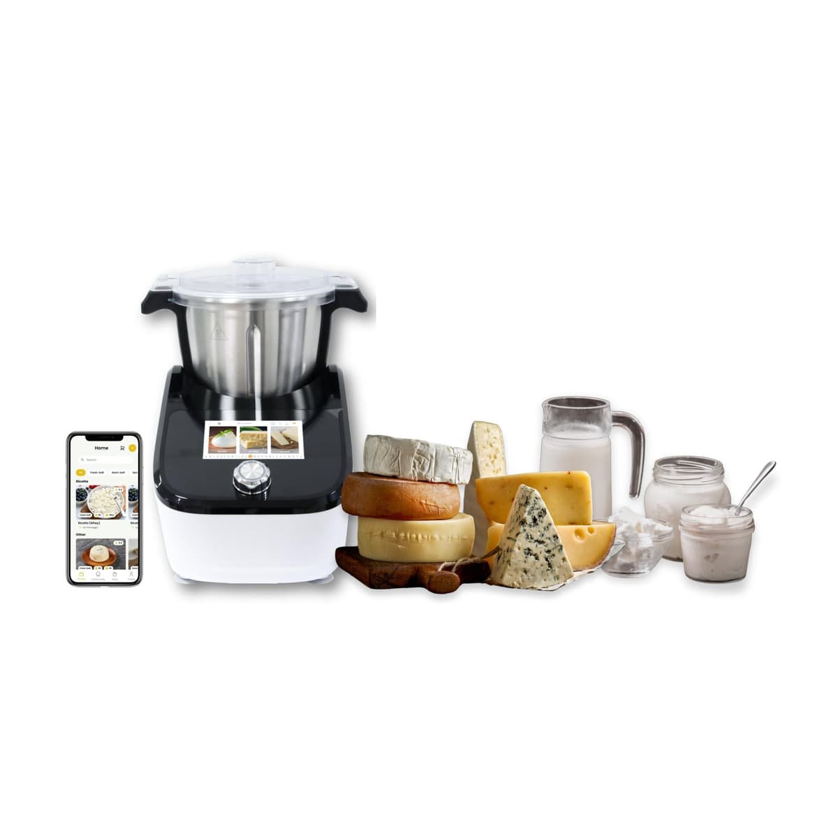 Fromaggio CHSMKR-SS Máquina para hacer quesos caseros de acero inoxidable, con funciones inteligentes