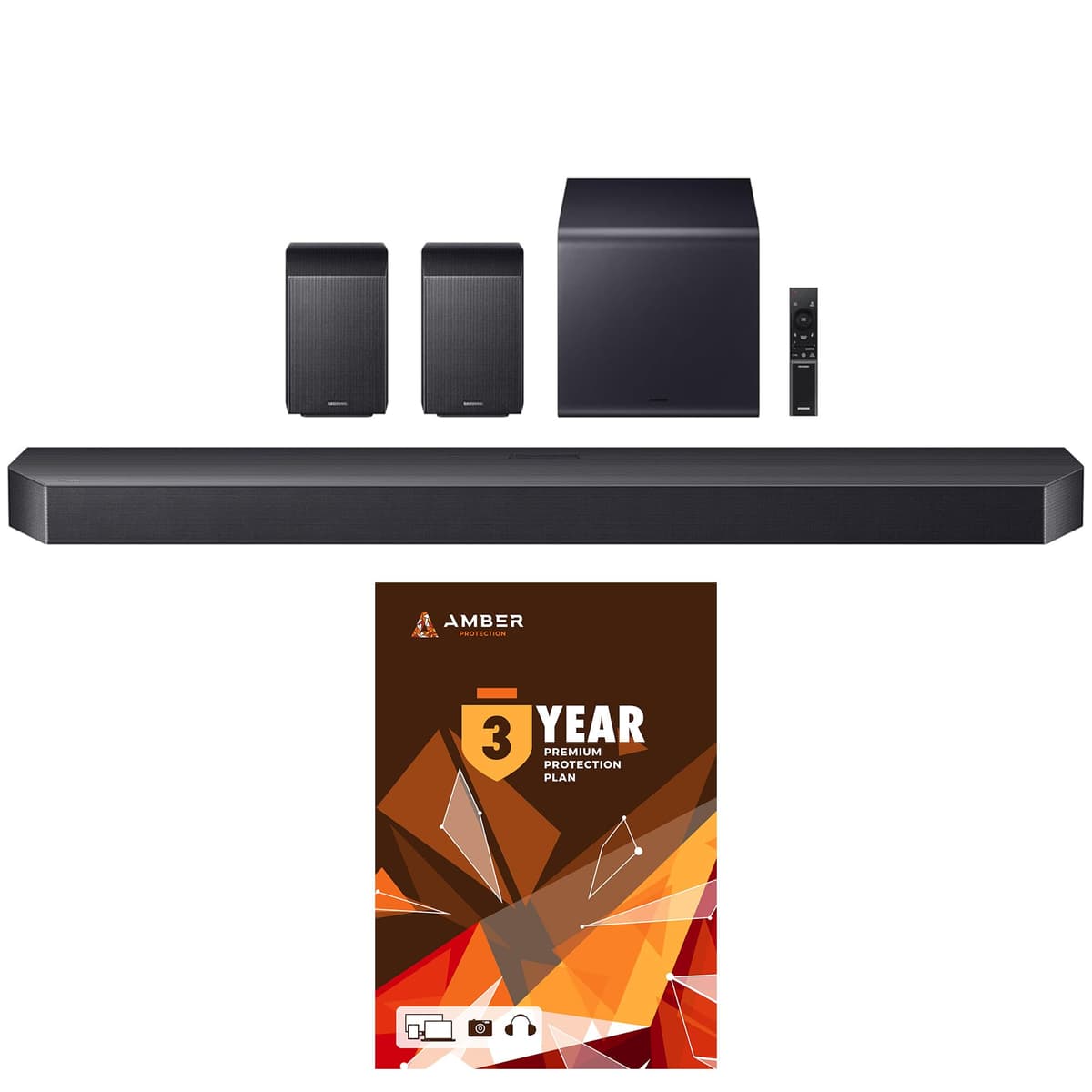 Samsung HW-Q990F Soundbar Q Series 11.1.4Ch con Subwoofer y Traseros + Plan Amber 3 Años (2025) BNDL_HWQ990F-WRTY3-AMBER-SC
