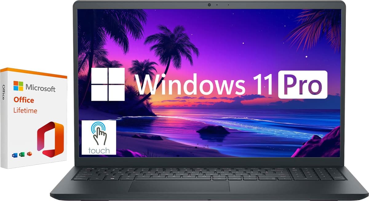 Laptop táctil Dell Inspiron, 15.6" portátil para negocios y estudiantes, Windows 11 Pro, 32 GB RAM, 1 TB SSD, Intel Core i5-1155G7, licencia de por vida de Microsoft Office, negro