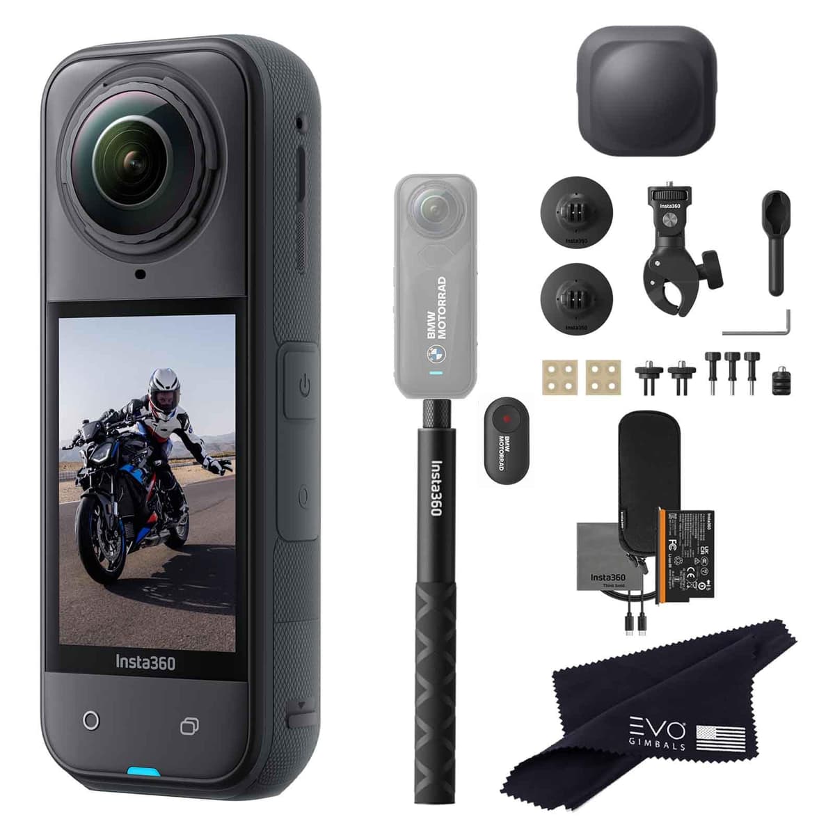 Insta360 X5 BMW Motorrad Limited Edition Motorcycle Bundle - Cámara 360 8K resistente al agua X5_BMW-inMOTO-Action Selfie-LC-No Card
