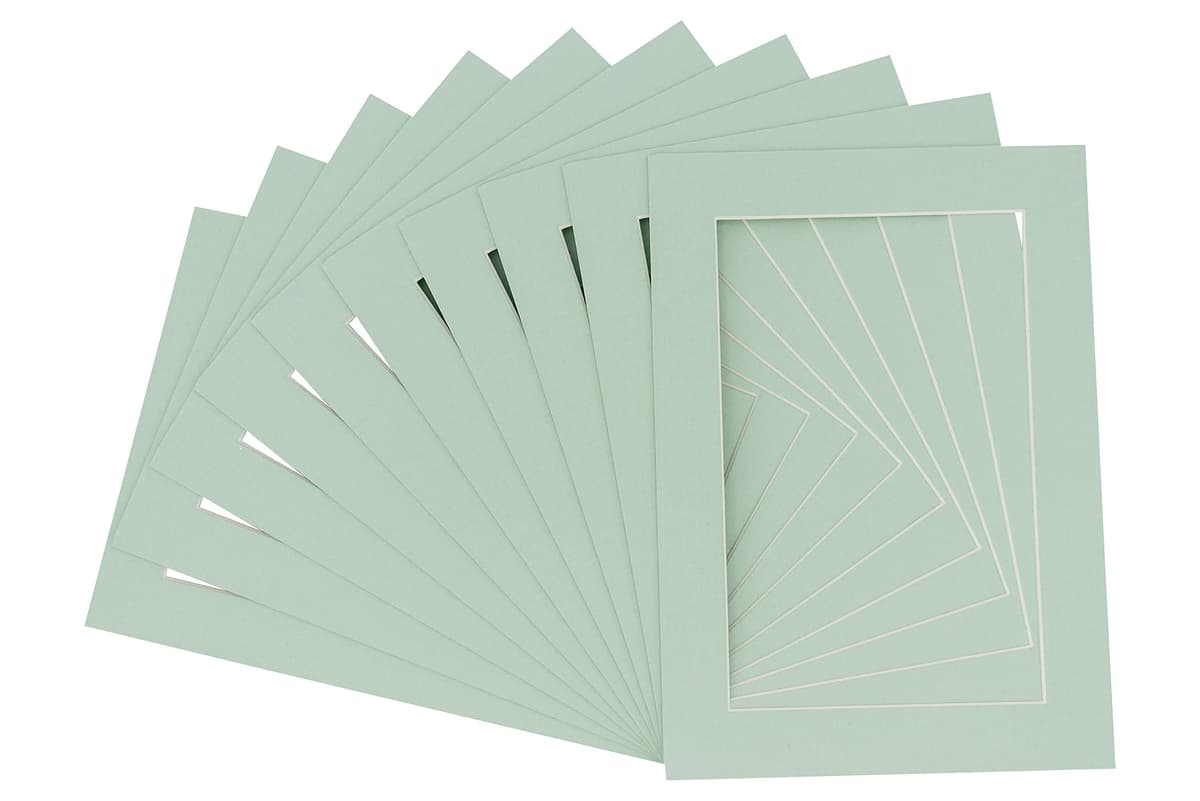 Poster Palooza Pack de 100 paspartús precortados 8x12 para marco 12x16 - Honeydew Green M1742