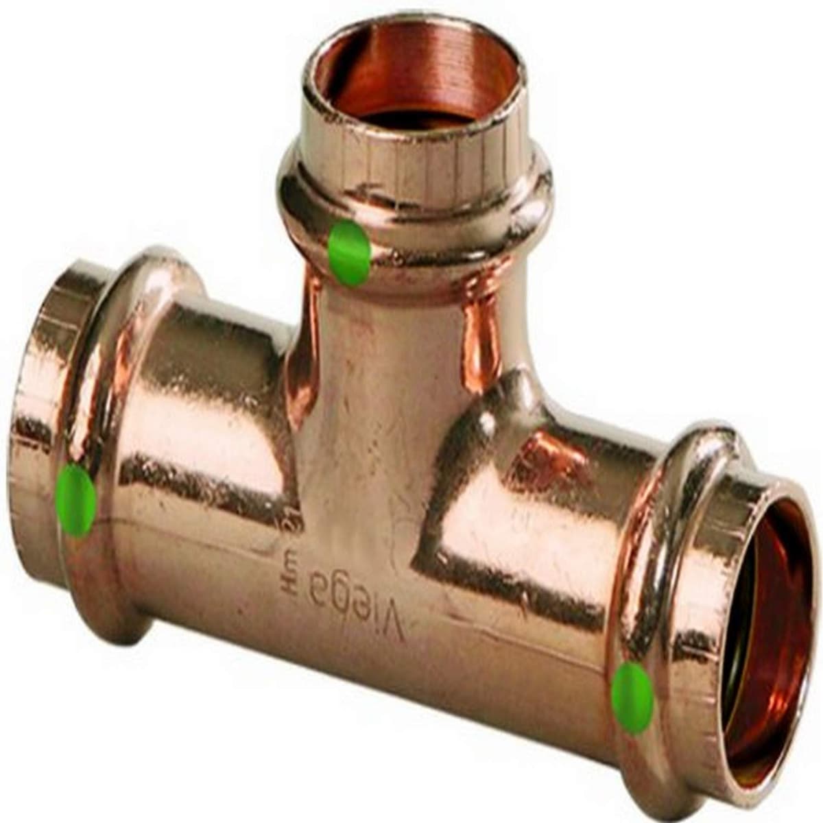 Viega ProPress 77387 Tee de cobre sin plomo 3/4" P x P x P, paquete de 100