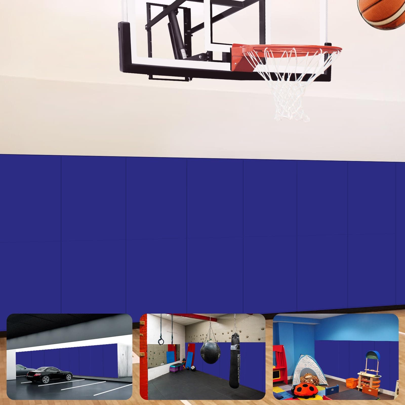 VANCL Wall Pads para gimnasio 2" espuma acolchada para pared, paquete de 5, azul