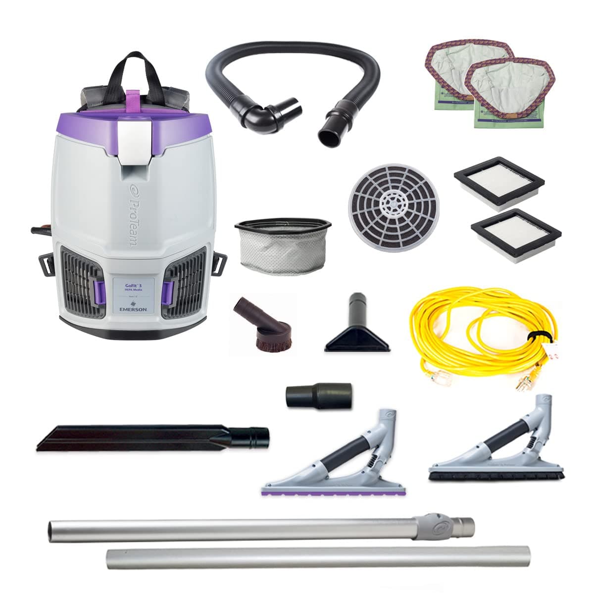 ProTeam GoFit 3 Aspiradora comercial tipo mochila 3 qt con kit ProBlade 107716