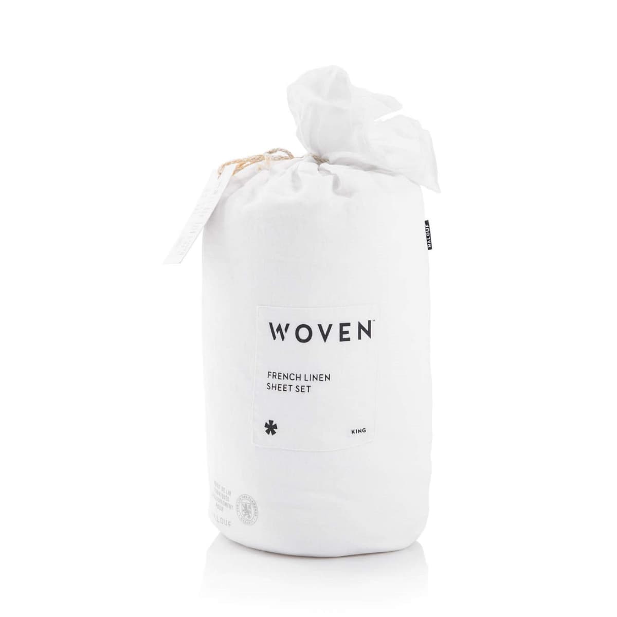 MALOUF Juego de Sábanas WOVEN French Linen Split King, Blanco WO162SKWHLS