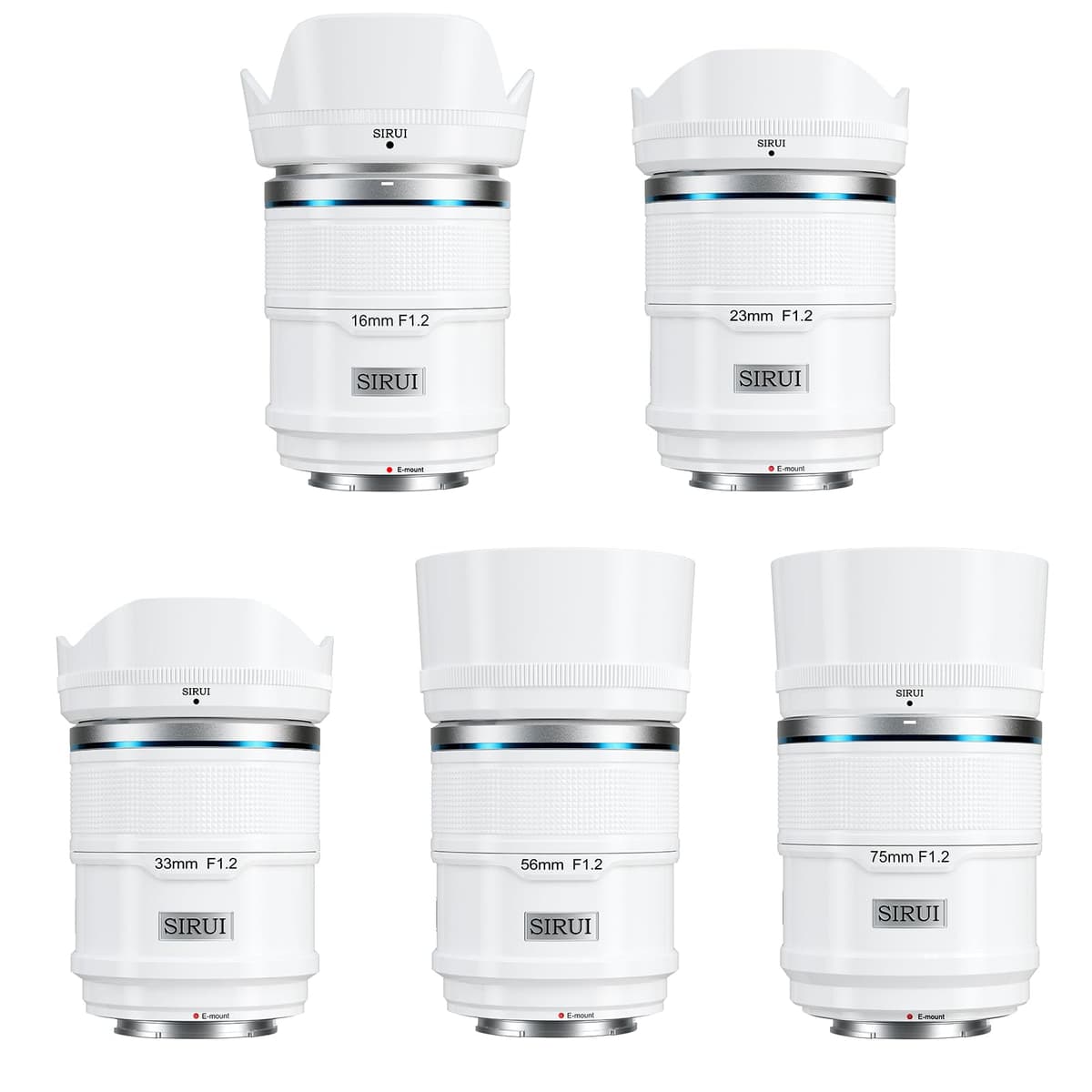 SIRUI Sniper Set de lentes AF F1.2 para APS-C (E Mount, blanco) AS-5S-EW