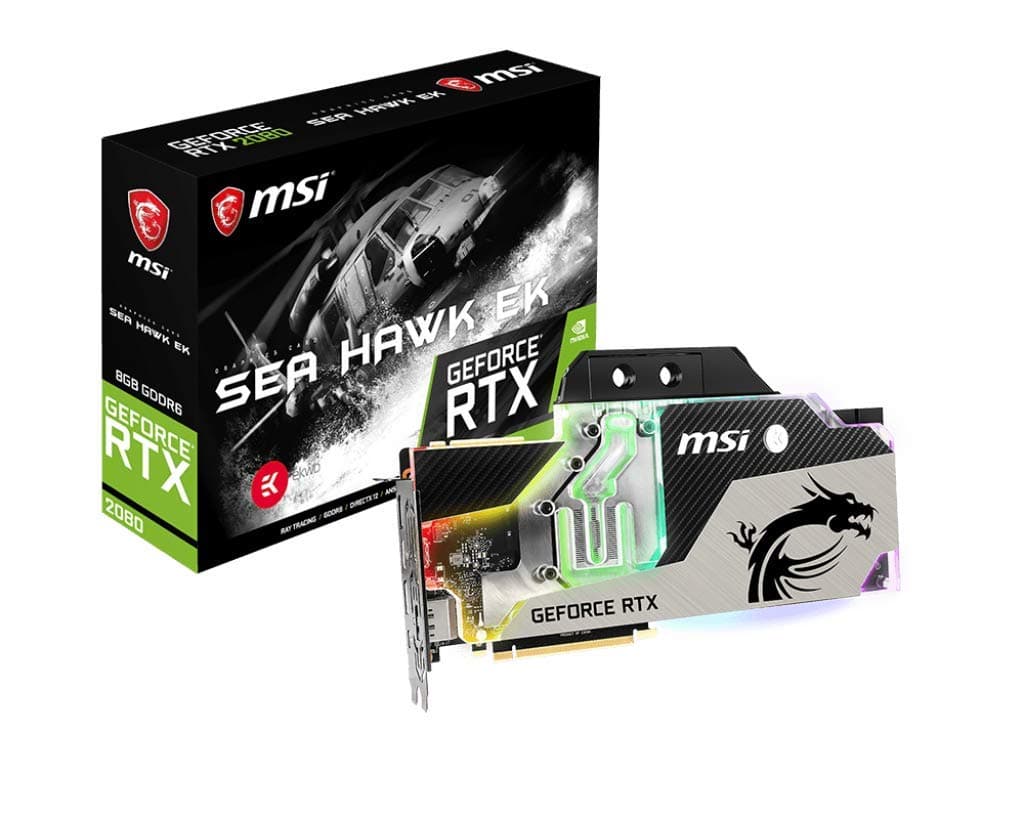 MSI GAMING GeForce RTX 2080 8GB GDDR6 256 bits HDMI/DP/USB Ray Tracing Arquitectura Turing Tarjeta Gráfica EKWB (RTX 2080 SEA HAWK EK X) GeForce RTX 2080 SEA HAWK EK X