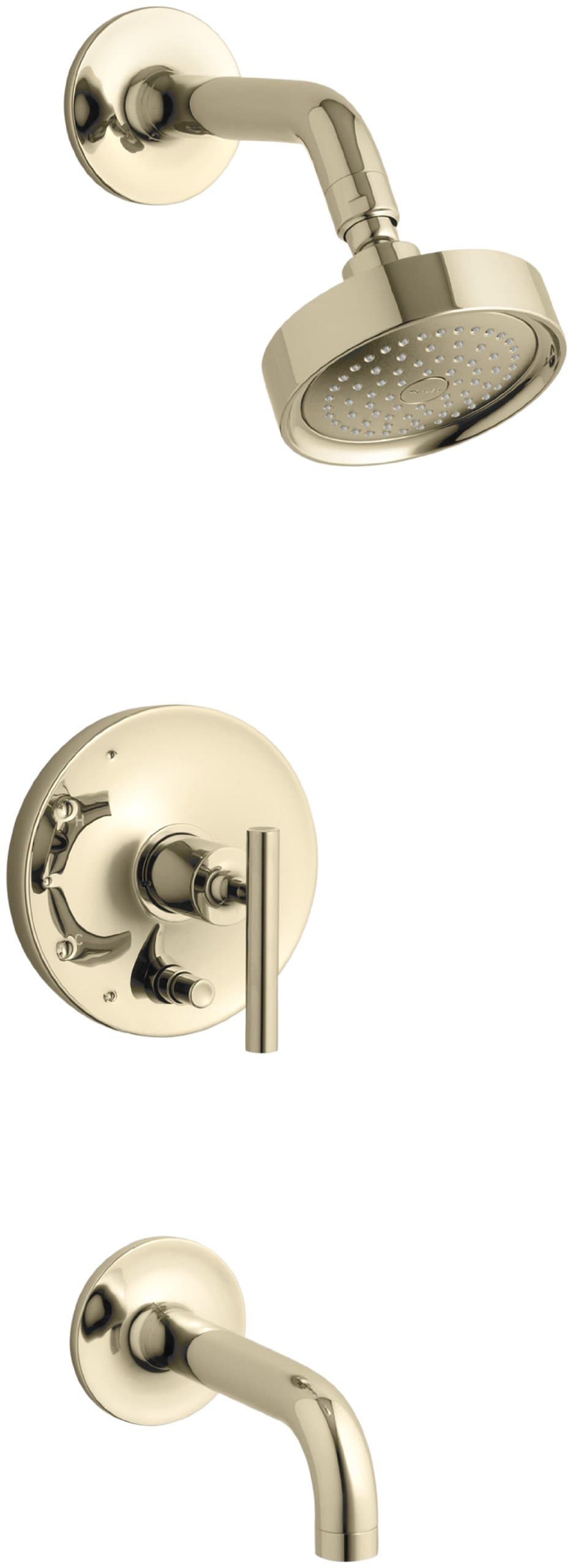 KOHLER Purist K-T14421-4-AF Grifo para ducha y bañera, Vibrant French Gold
