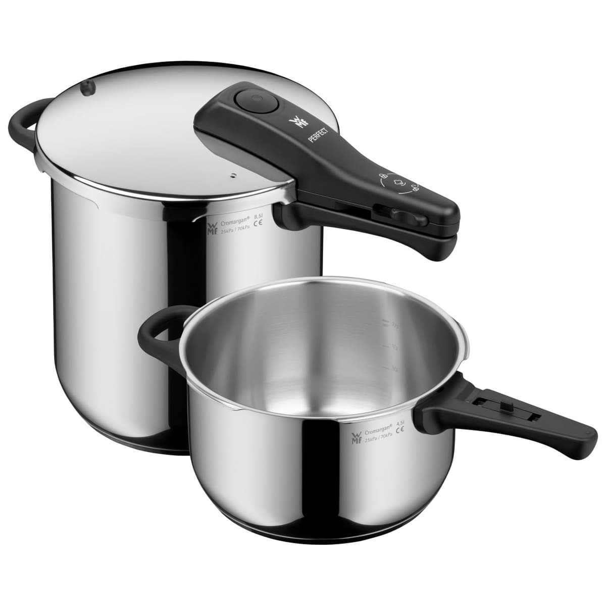 Set WMF Perfect: Ollas a presión 8.5 L y 4.5 L en Cromargan para inducción 791529990