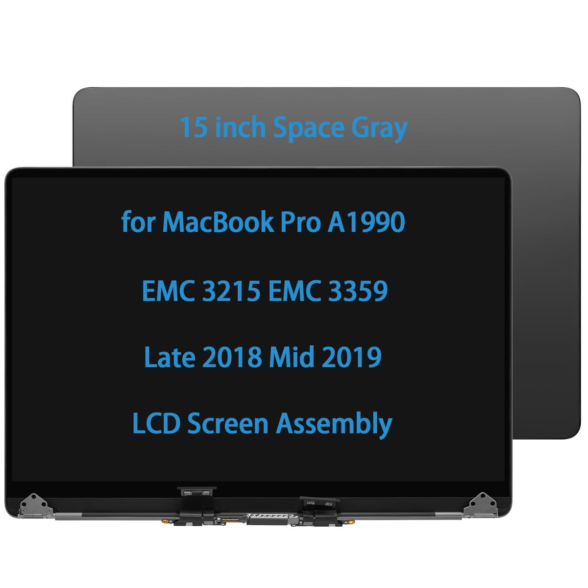 daplinno Reemplazo de pantalla de 15" para MacBook Pro A1990 EMC 3215 EMC 3359 Final 2018 Mediados 2019 Ensamblaje de pantalla Retina LCD (Gris Espacial)