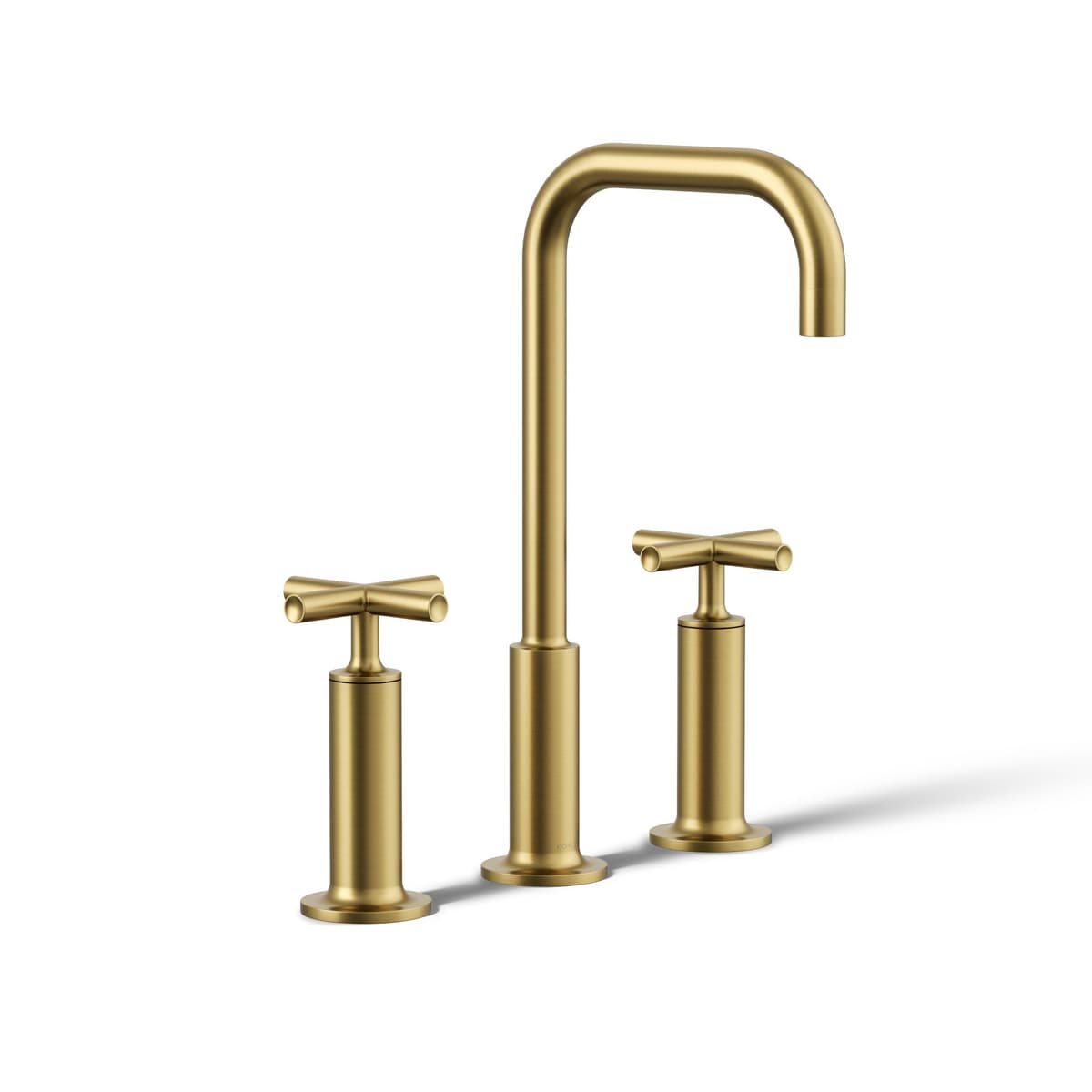 KOHLER K-14408-3-2MB Purist Grifería Widespread para Lavabo, Manijas Cruzadas y Pico Alto, 1.2 GPM, Vibrant Brushed Moderne Brass
