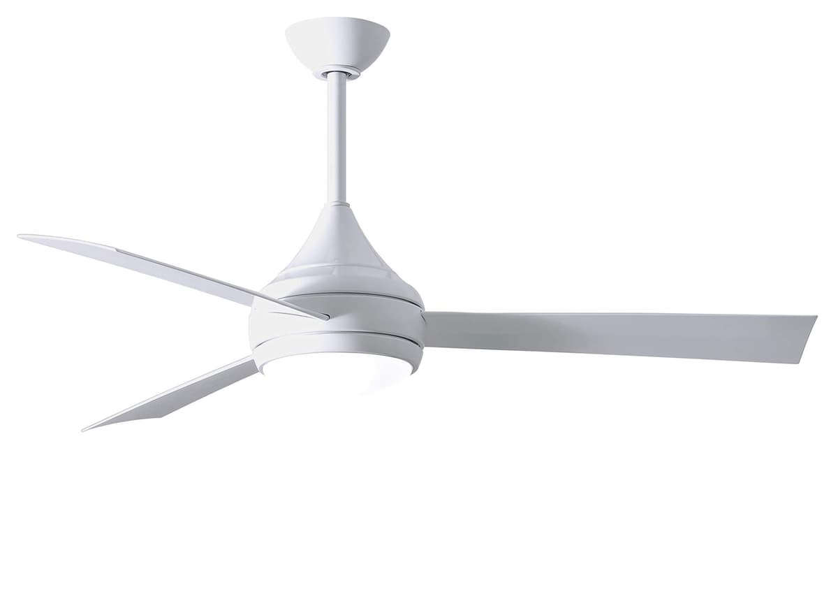 Matthews DA-WH-WH Donaire 52" Ventilador Coastal Marino con Luz LED y Control Remoto, Blanco Brillante