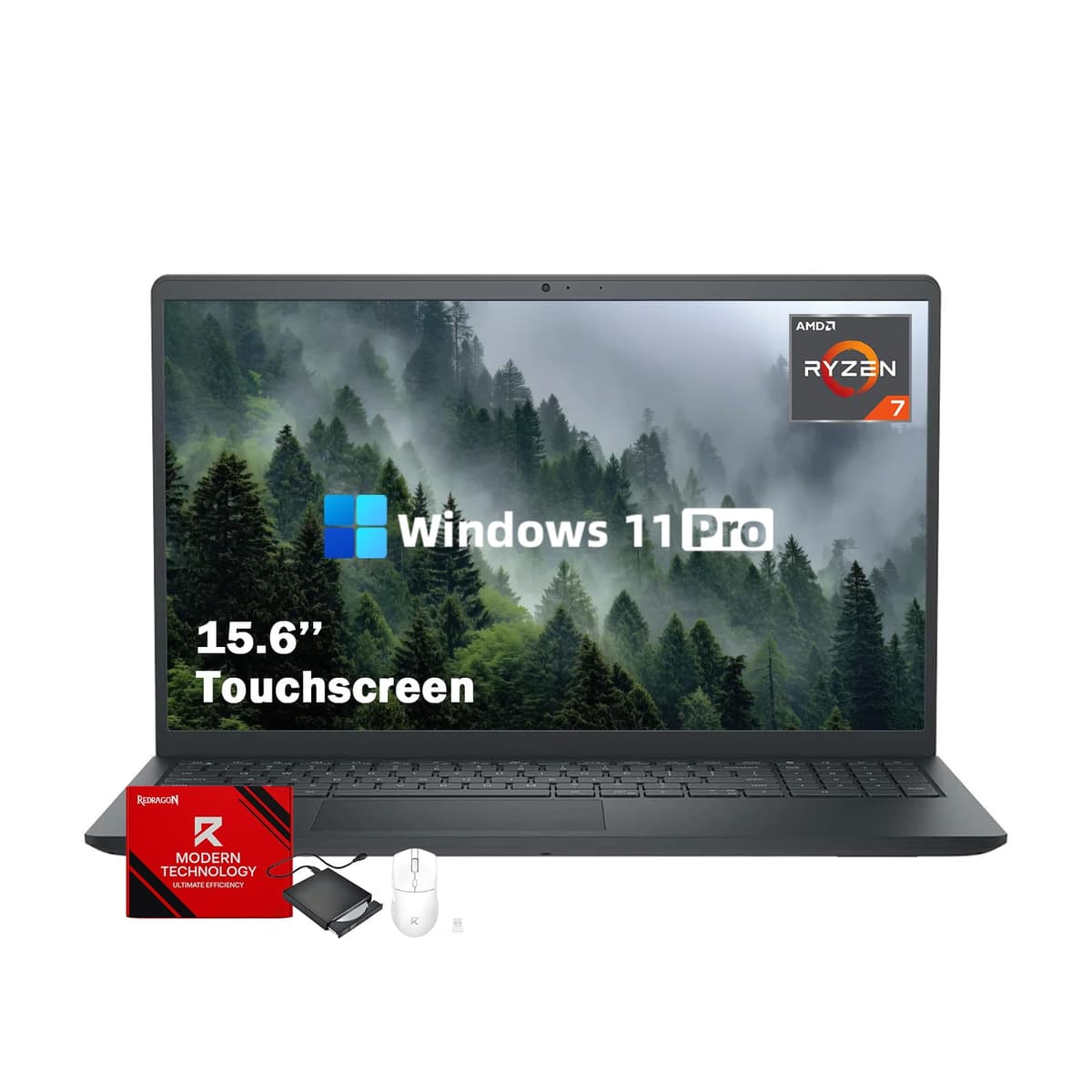 Dell Inspiron 15 3535 Laptop con Pantalla Táctil, Windows 11 Pro, Copilot AI, AMD Ryzen 7 7730U, 15.6'' FHD IPS (1920×1080), 32 GB RAM + 1 TB SSD, Larga Duración de Batería, Gráficos AMD Radeon