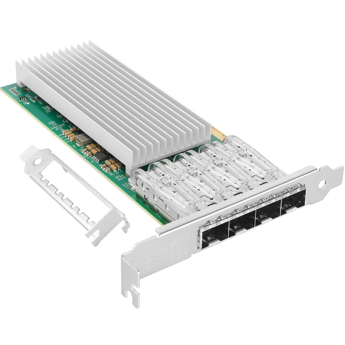 Vogzone Tarjeta de Red PCI-E 25Gb para Intel E810-XXVDA4, Puertos Cuádruples SFP28 1GbE/10GbE/25GbE, con Chip Intel E810 CAM1, Adaptador Ethernet PCI Express 4.0 x16 25GbE con Soporte RDMA iWARP/RoCEv2/UEFI VG-E810-XXVDA4