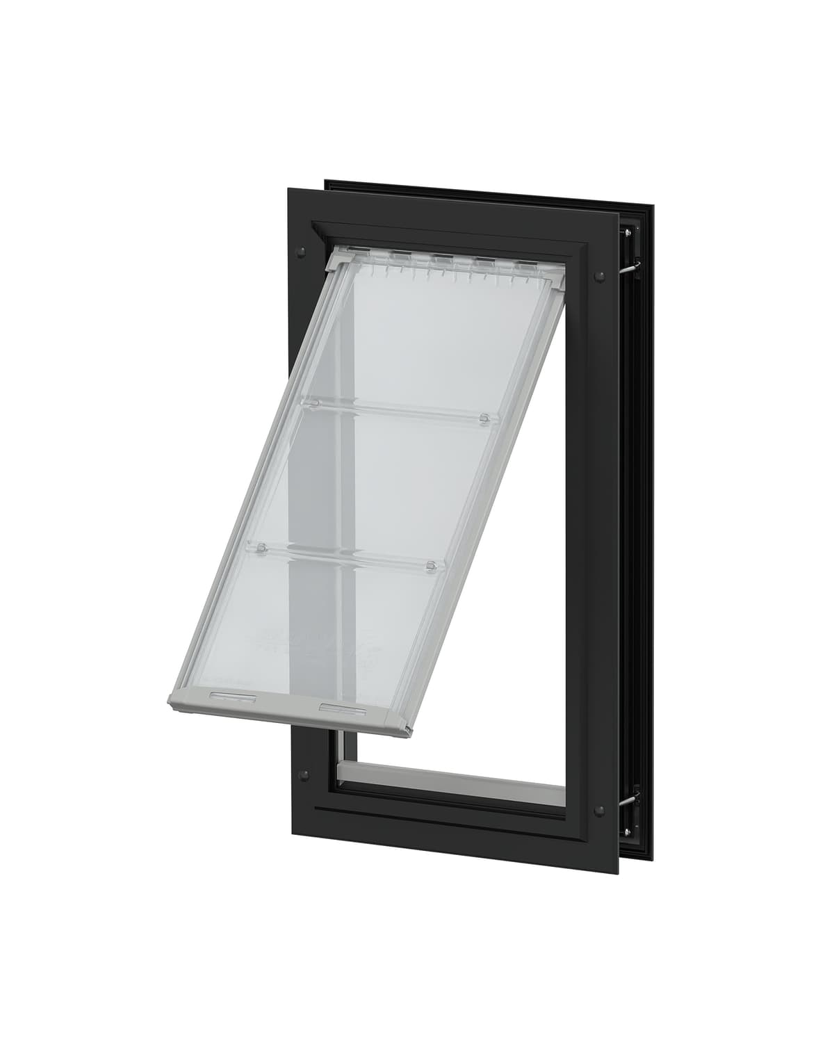 Puerta para Mascotas Endura Flap de Abertura Simple para Instalaciones en Puertas | Estilo para Puertas Interiores y Exteriores | Marco de Aluminio Duradero y Abertura Doble Capa Resistente a Climas | Negro, XXL, Abertura Simple 03EF-B50XX-1B