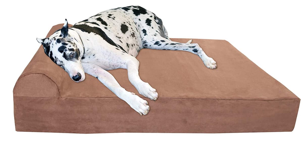 Cama Ortopédica Gigante para Perros Big Barker - 7" con Cabecera - 100-300 lbs - Espuma Viscoelástica para Dolor Articular y Artritis - Recomendado por Veterinarios, Lavable - Hecho en EE. UU. - 60"x48"x7" - Caqui KIT HR7 GNT KH