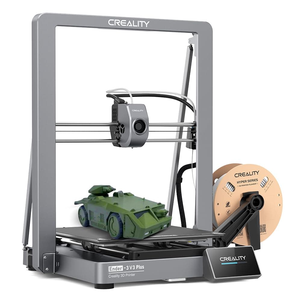 Impresora 3D Creality Ender 3 V3 Plus 600 mm/s Alta Velocidad Estructura CoreXZ Extrusor Directo 300°C Nivelación Automática Ejes Dobles Y y Z Boquilla de Metal Triple Gran Volumen de Construcción 300x300x330 mm