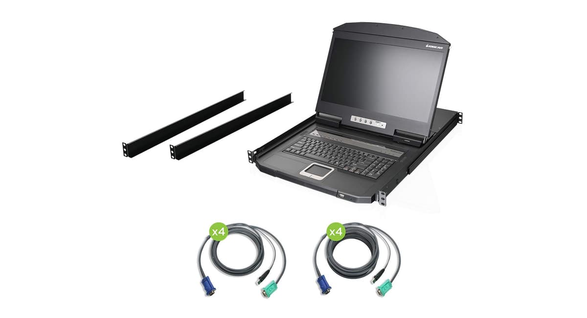 IOGEAR GCL1908WKITU - Consola KVM en cajón con LCD 18.5" y 8 puertos
