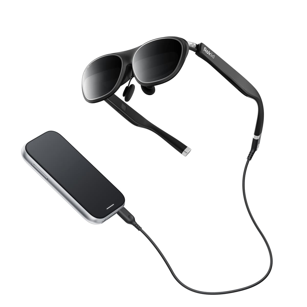 Gafas de Video Espacial AR Rokid con Pantalla de 3 Pantallas, Gafas AR Max2 Negras y Estación2 Computadora Espacial con Micro-OLED de 360", OLED de 120Hz, 600 Nits, Multitarea para Juegos Rokid ar spatial