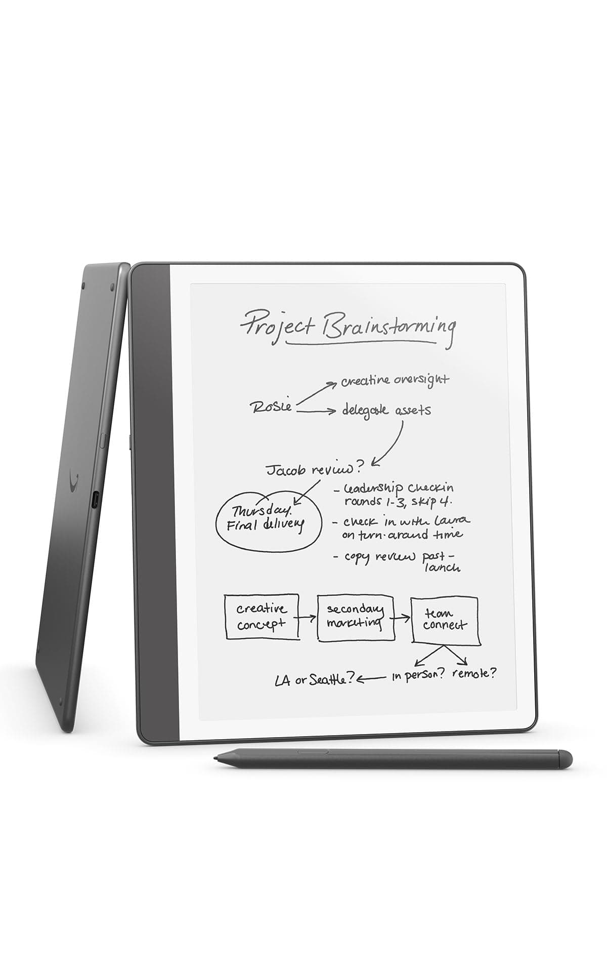 Amazon Kindle Scribe (16 GB) - Tus notas, documentos y libros, todo en un solo lugar. Con resumenes integrados por IA en el cuaderno. Incluye Premium Pen - Tungsten 53-036205