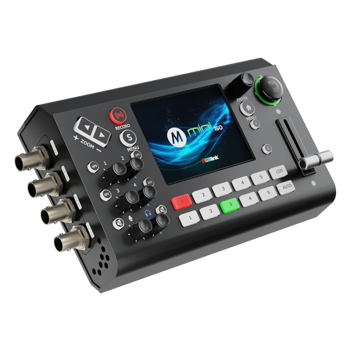 RGBlink mini-ISO Mezclador/Conmutador de Video, Conmutador Todo-en-Uno de 10 Canales, Mezclador Compacto SDI y HDMI para Transmisión en Vivo con Control de Cámara PTZ, Compatible con NDI HX, Transmisión Profesional en Vivo RGMINIISO