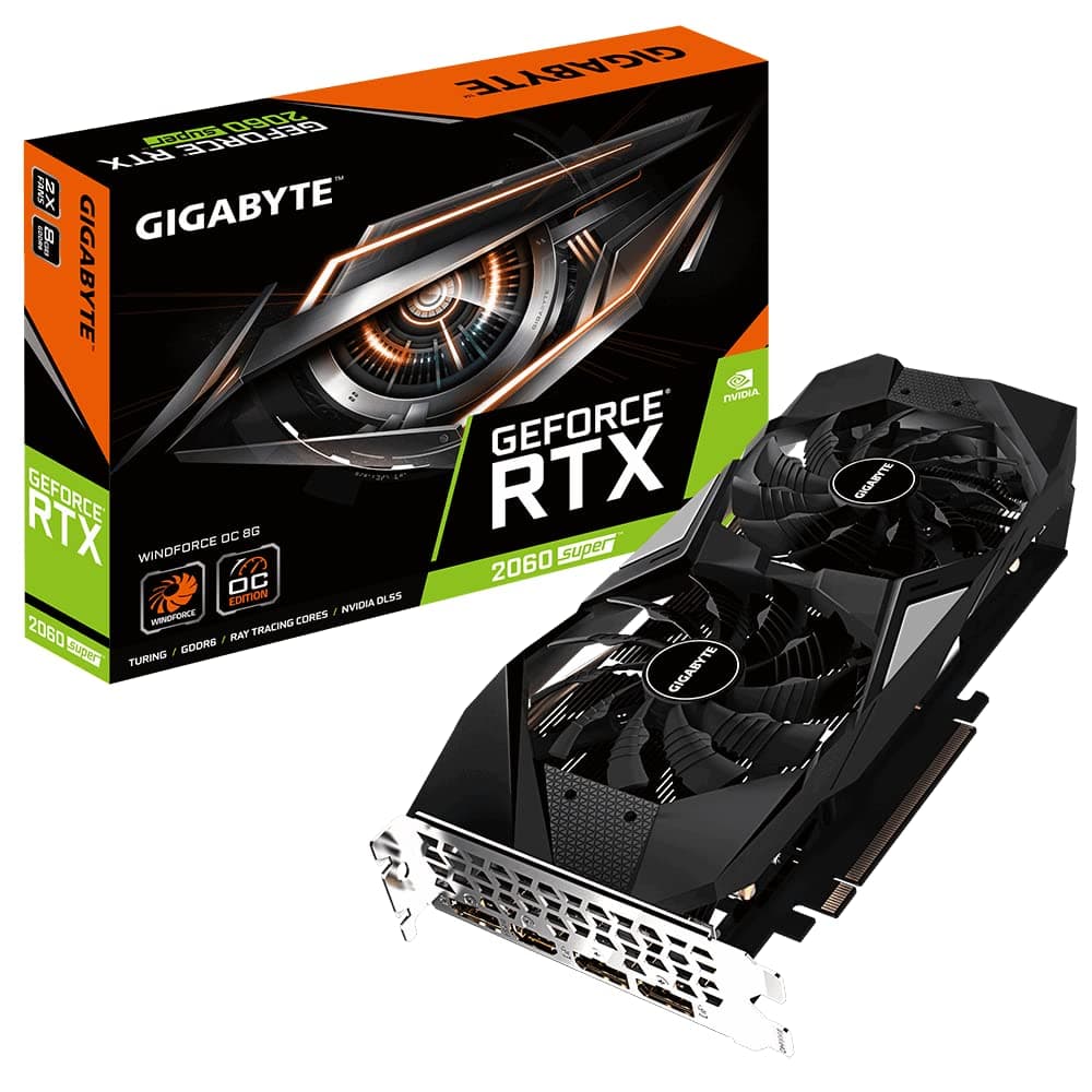 GIGABYTE GeForce RTX 2060 Super WindForce OC Tarjeta de Video de Doble Ventilador 100 mm - 8 GB GV-N206SWF2OC-8GD 2.
